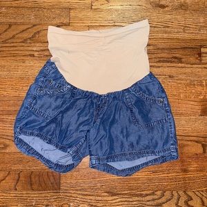 Maternity jean shorts